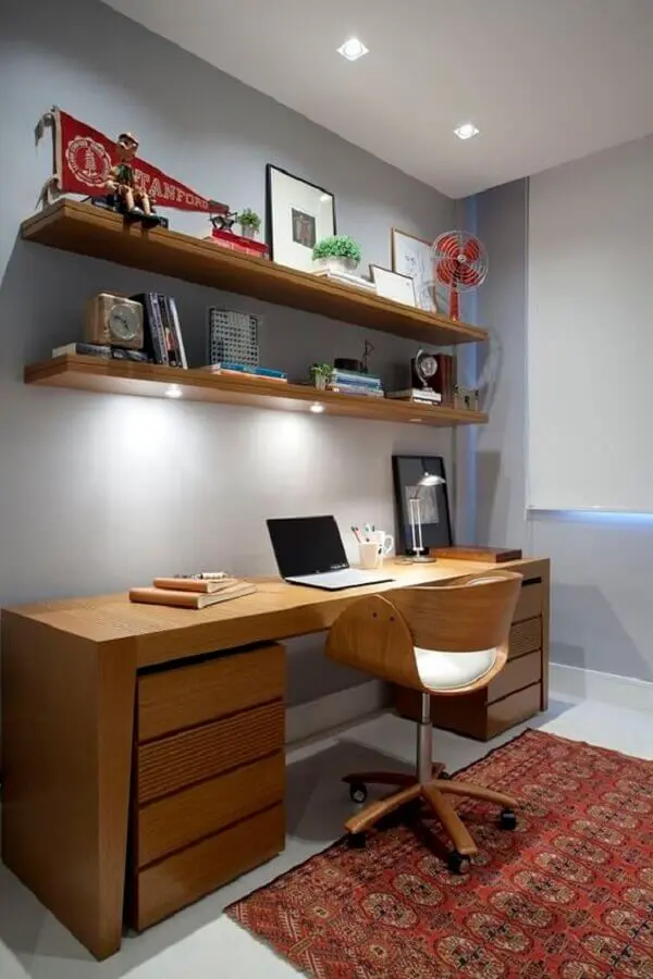 móveis de madeira para decoração de escritório em casa Foto Pinterest