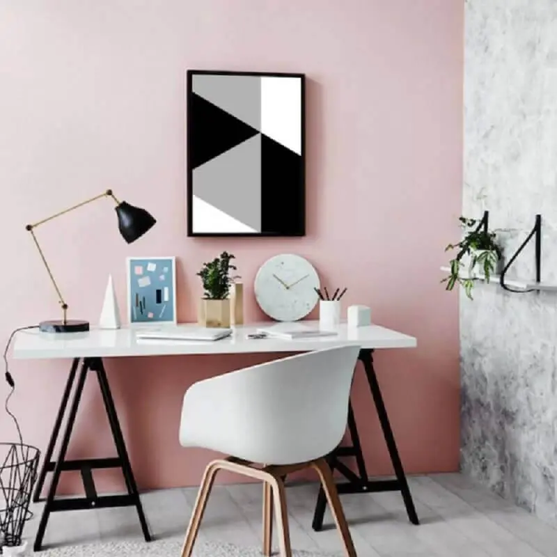 quadro abstrato geométrico para decoração de home office Foto Pinterest