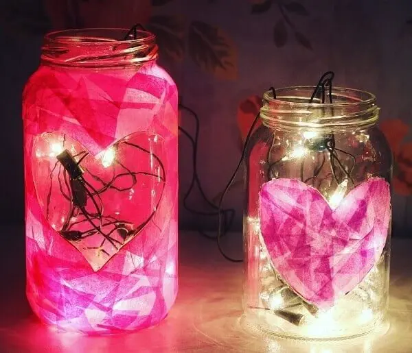 Luminária romântica para o dia dos namorados