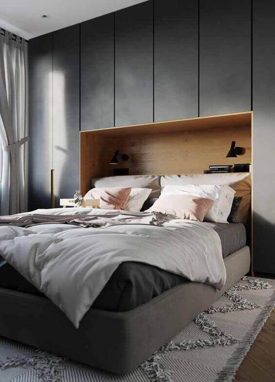  A cama box casal é ótima para quartos com móveis planejados