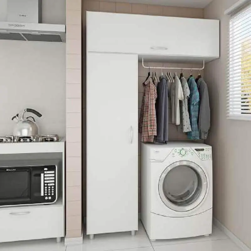 armário multiuso grande com cabideiro para lavanderia Foto Pinterest