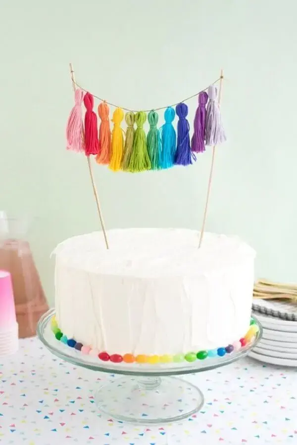 bolo decorado para temas de mesversário simples Foto Oh Happy Day!