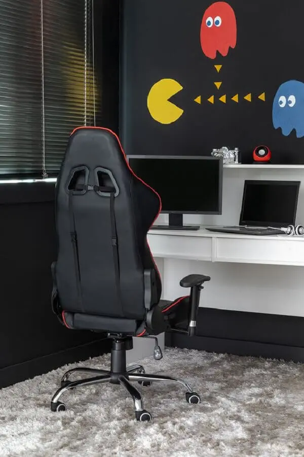 cadeira de escritório preta gamer Foto Pinterest