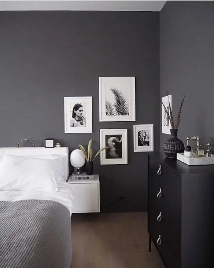 cinza chumbo para decoração de quarto de casal moderno Foto PopSugar