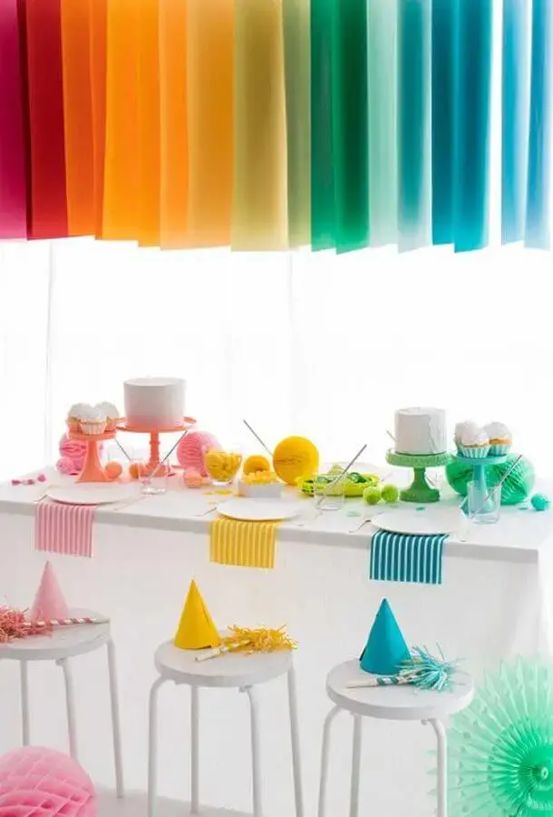colorful decoration for simple children's birthday party Photo Oh Happy Day!