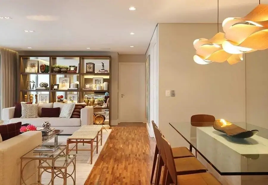 decoração de casa cor creme com ambientes integrados Foto Pinterest