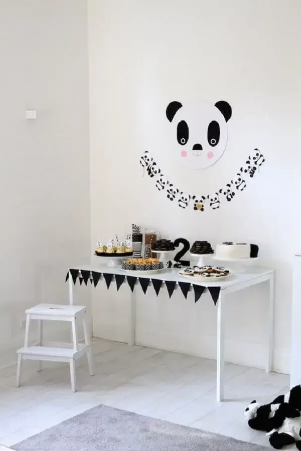 simple and inexpensive kids party decoration with panda theme Photo Karas Party Ideas