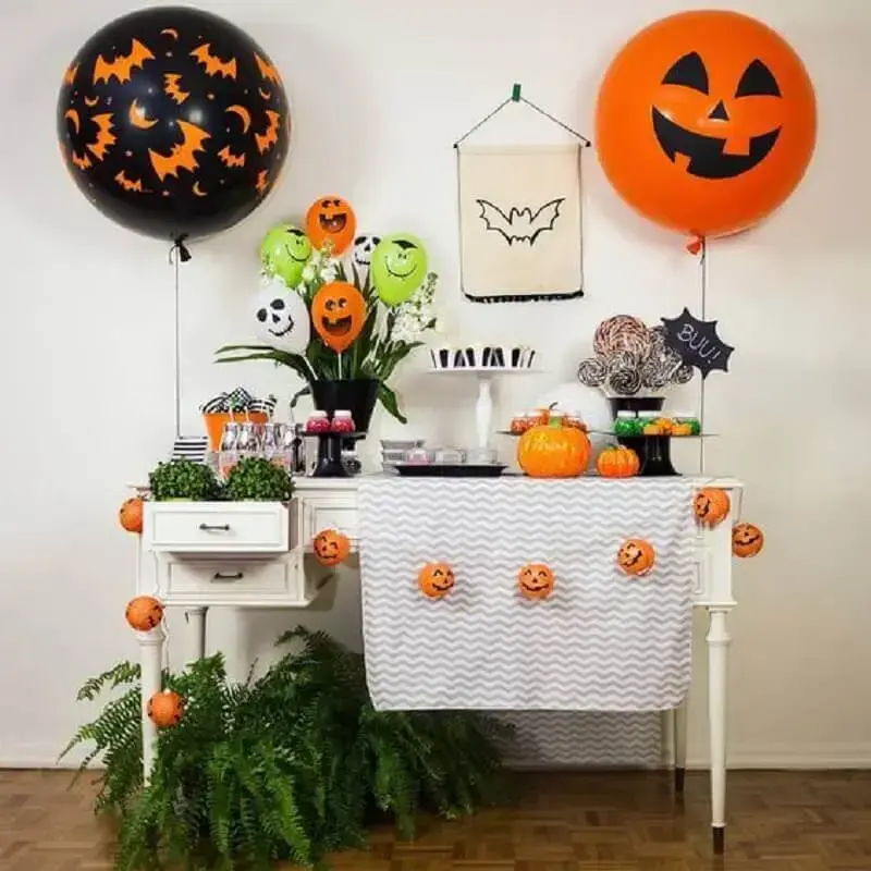 decoração de halloween como temas de mesversário Foto Pinterest