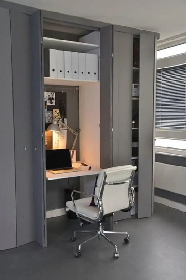 decoração moderna com cadeira de escritório confortável branca Foto Pinterest