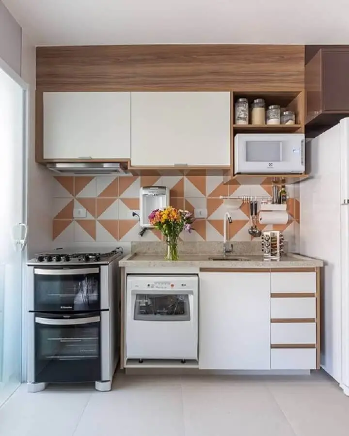 decoração simples para cozinha compacta completa Foto Pinterest