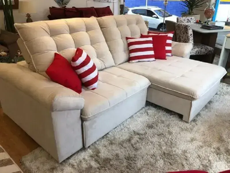 modelo de sofá retrátil e reclinável Foto Santo Sofá