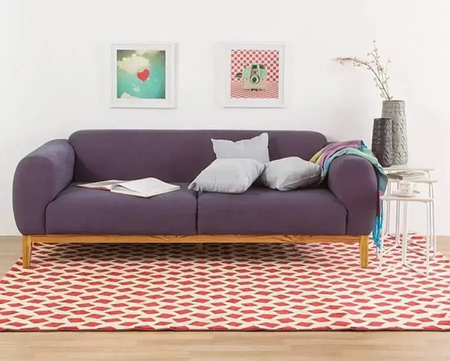 modelo de sofá roxo moderno Foto Pinterest