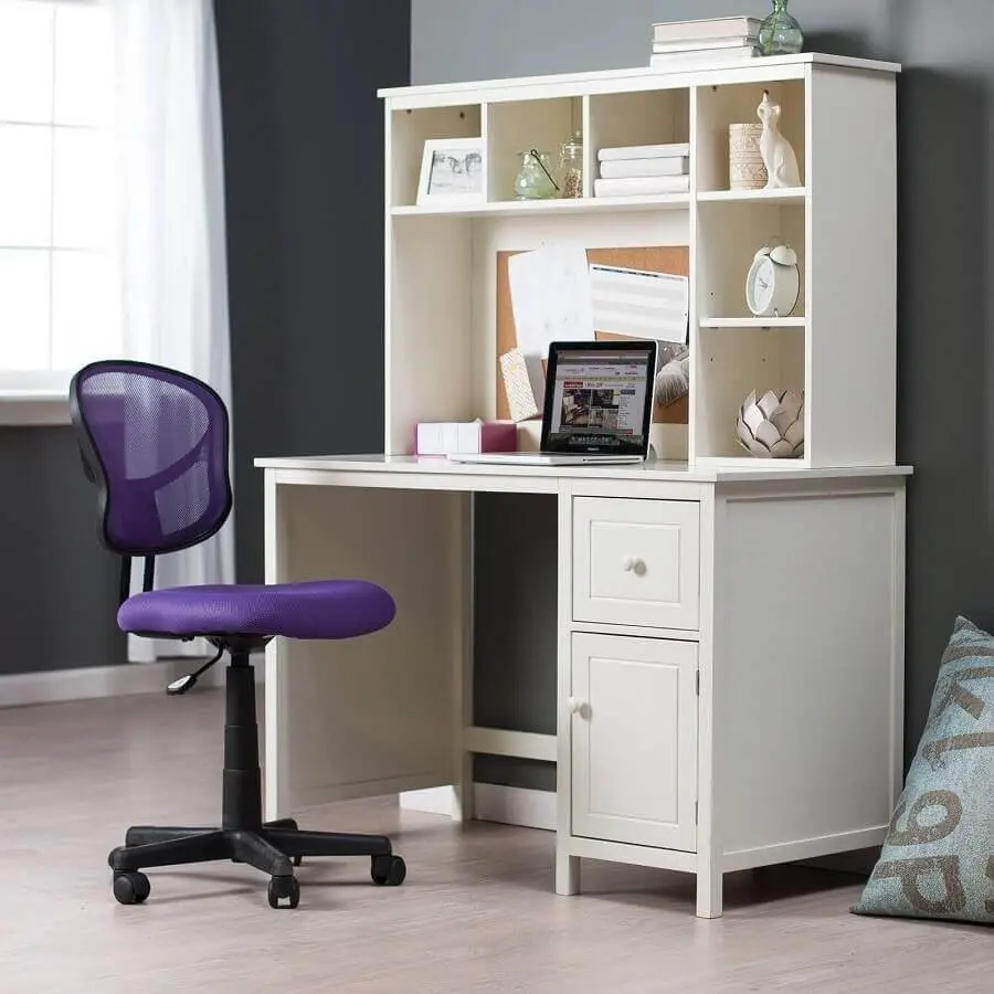 modelo simples de cadeira de escritório sem braço roxa Foto Pinterest