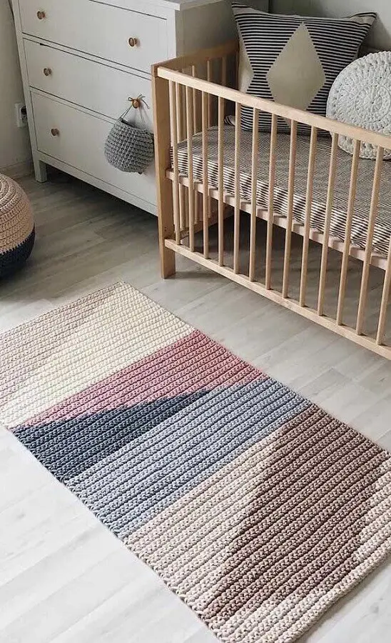 passadeira tapete de crochê para quarto de bebê Foto Pinterest