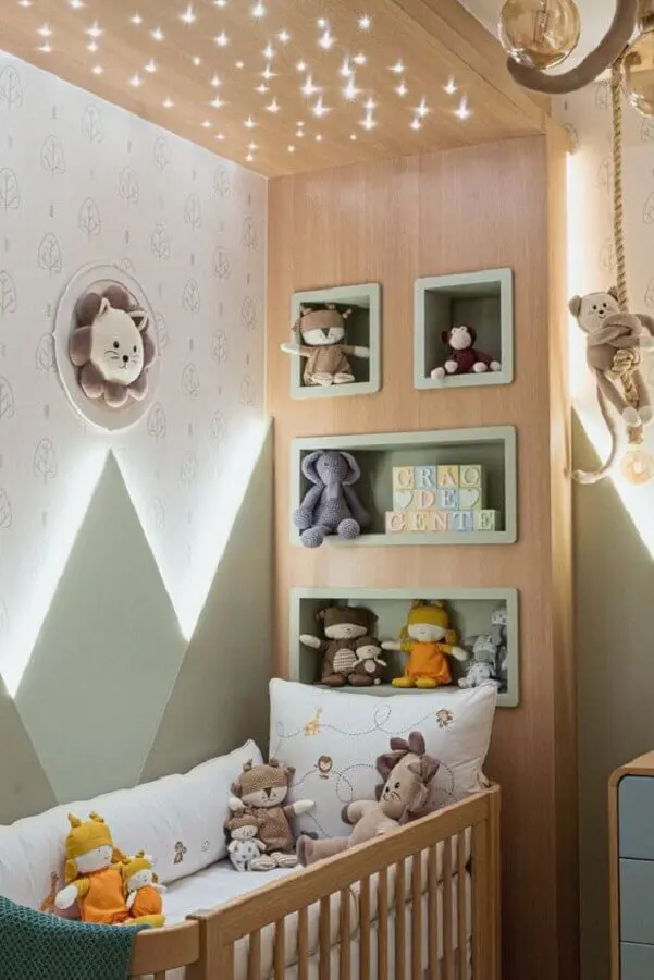 quarto de bebê planejado moderno com nichos embutidos Foto Pinterest