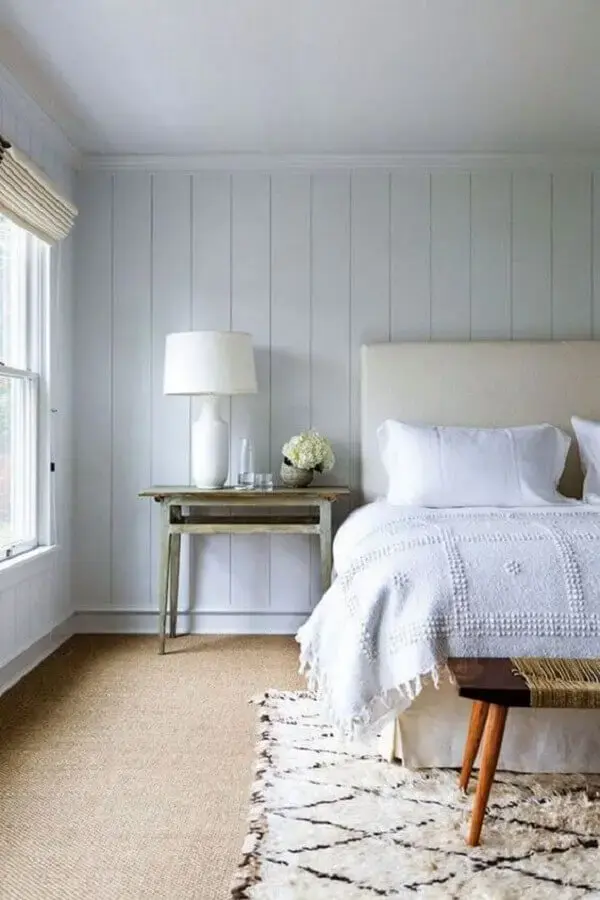 tapete para quarto de casal com decoração clean Foto Futurist Architecture