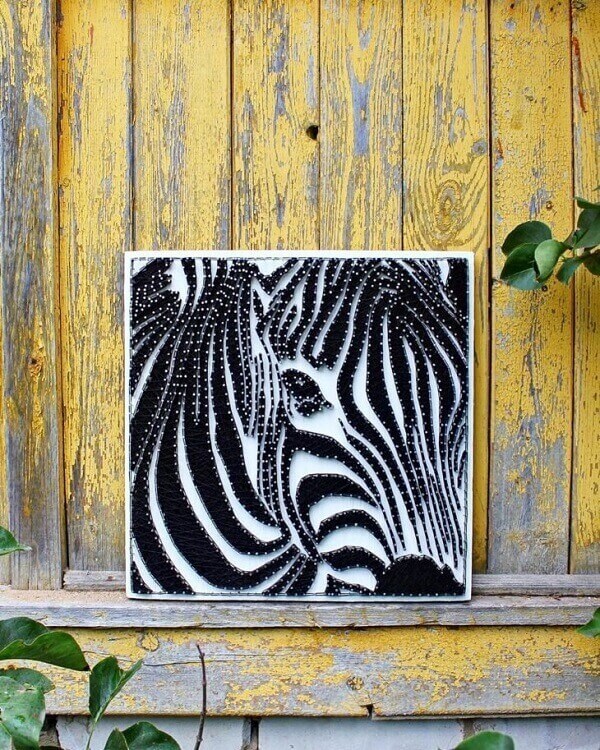 Molde string art com imagem de zebra