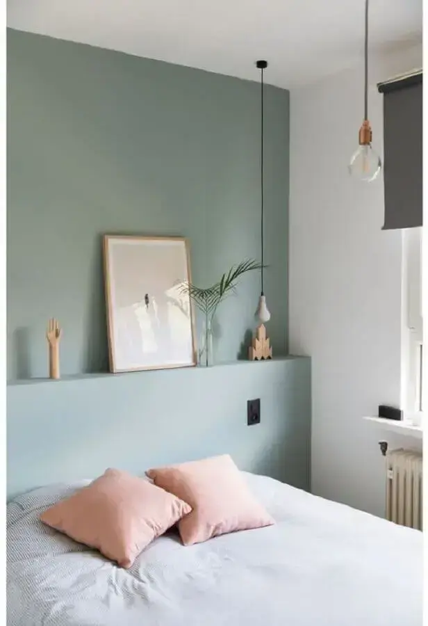 decoração minimalista para quarto verde menta Foto Casa Très Chic