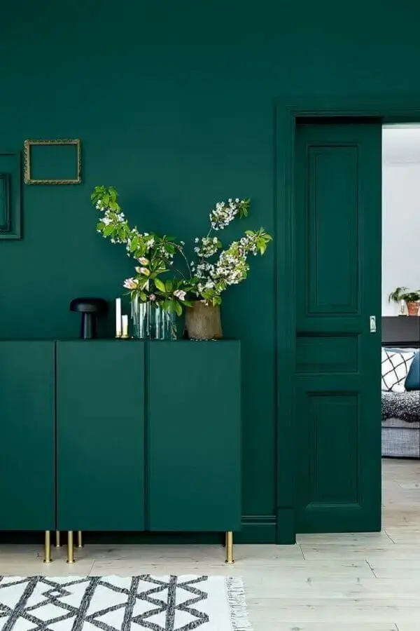 decoração na cor verde esmeralda Foto Revestindo a Casa