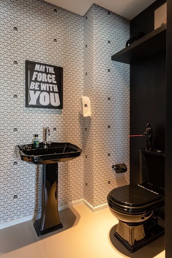quadros com frases para decoração de banheiro preto e branco Foto Pinterest