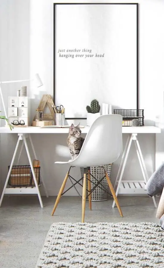 quadros com frases para decoração de home office minimalista Foto Pinterest