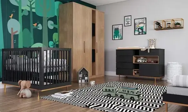 A compra conjunta do guarda-roupa infantil com cômoda facilita as etapas de decoração do quarto