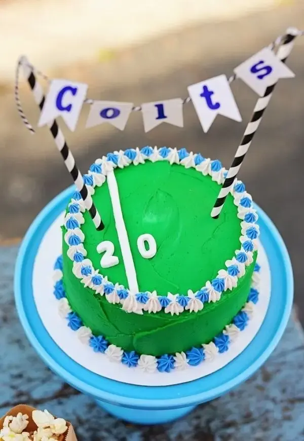 Cake for party decoration simple football theme