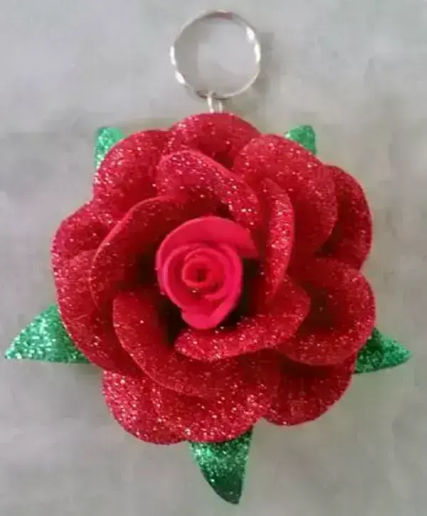 Flower keychain as a souvenir for Mother's Day in eva