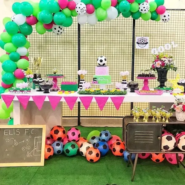 Fun party decoration with a football theme
