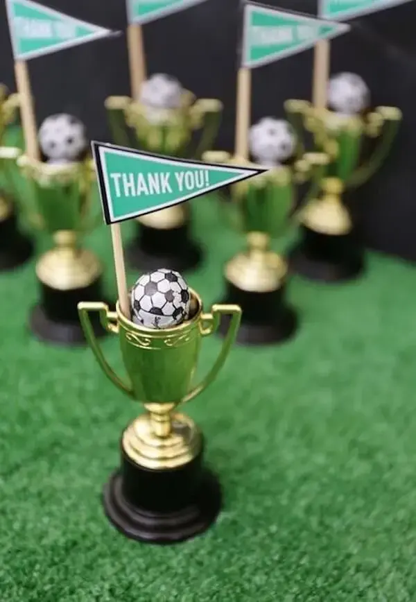 Trophies for party theme football souvenirs
