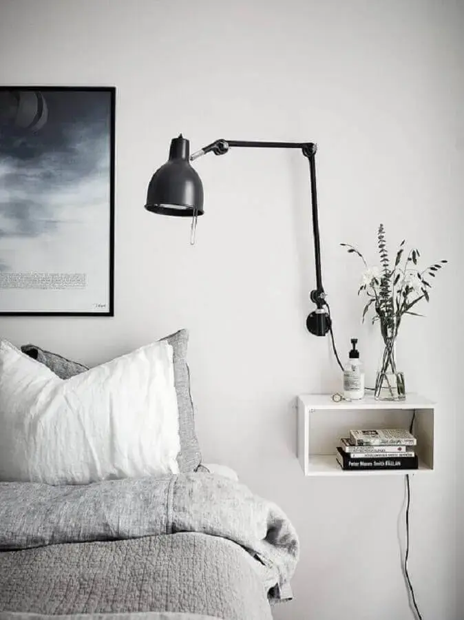 abajur de parede articulável para quarto de casal minimalista Foto Pinterest