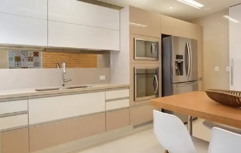 armário de cozinha planejado branco e cor pérola Foto Pinterest