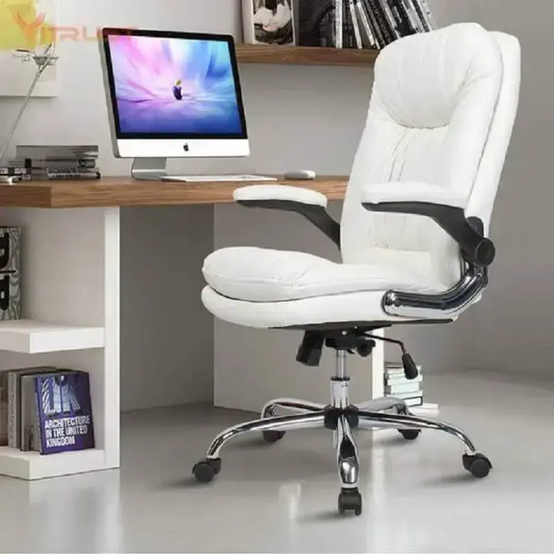 cadeira de escritório confortável branca Foto Webcomunica