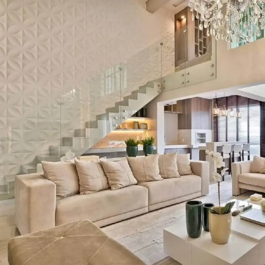 casa cor pérola sofisticada decorada com revestimento 3d Foto My Dream Home