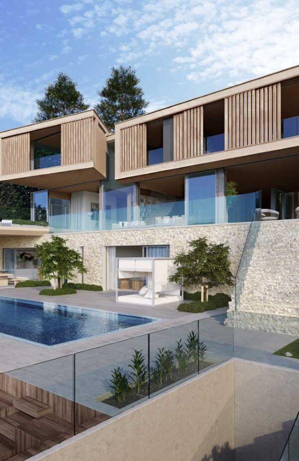 Casa moderna com piscina - Via: Décoration Extérieure