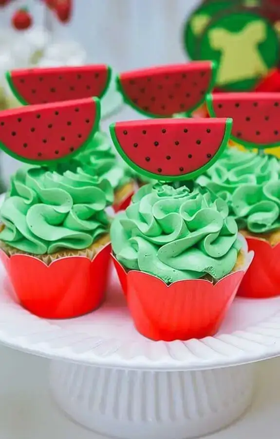 cupcakes personalizados para decoração de mesa de festa da magali Foto Super Festa Infantil
