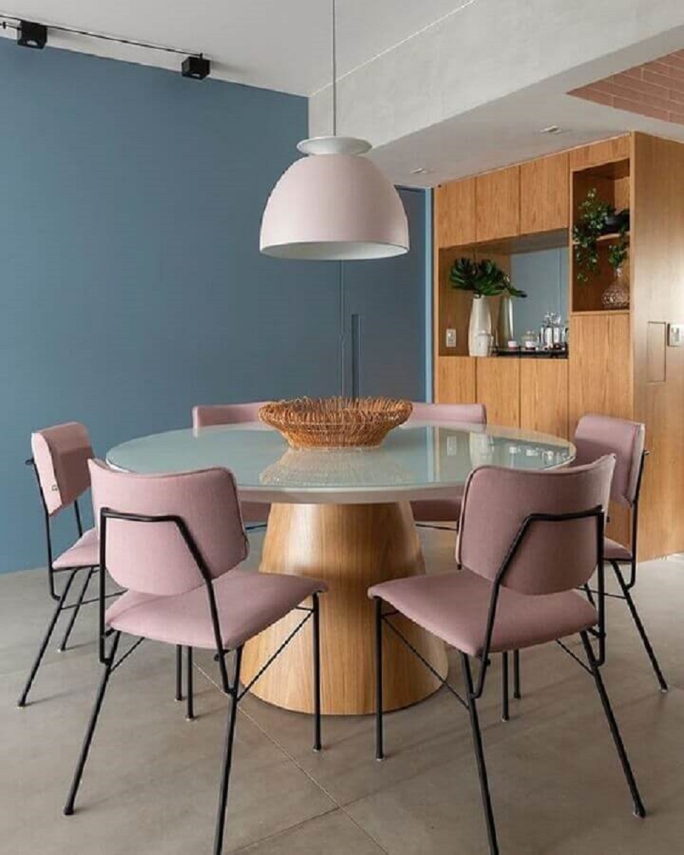 modelo de centro de mesa de jantar moderno Foto Casa de Valentina