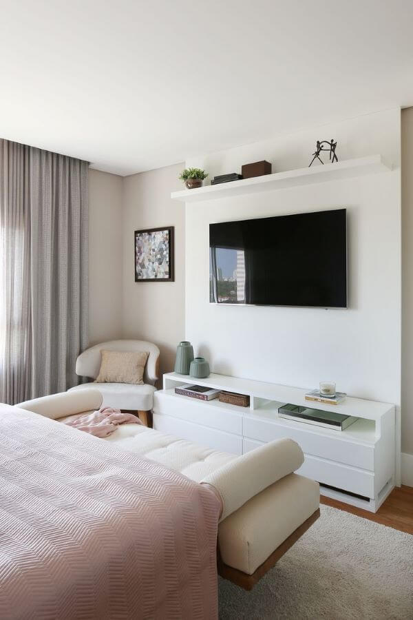 Painel para tv para quarto moderno