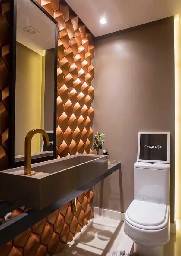 O revestimento em 3D para banheiro se destaca na decoração