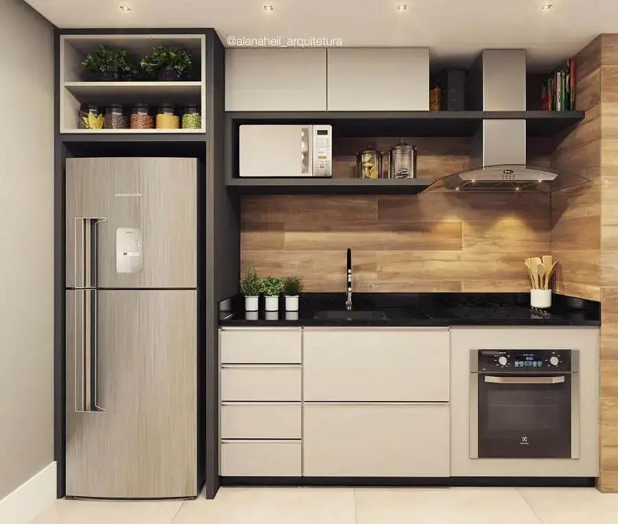 armário pequeno de cozinha cinza e branco Foto Pinterest