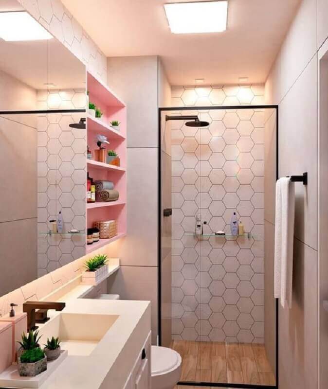 banheiro de apartamento pequeno decorado Foto Pinterest