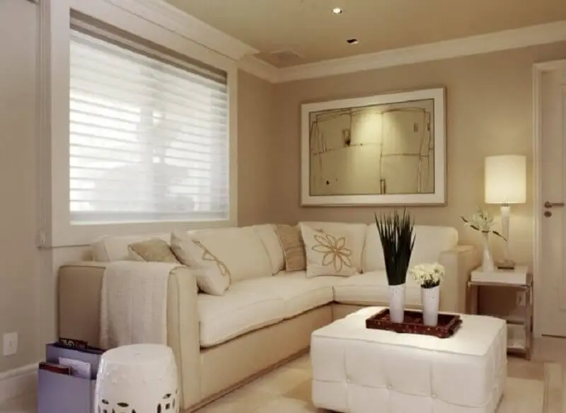 cor de parede nude para sala de estar decorada com estilo clássico Foto Camarina Studio
