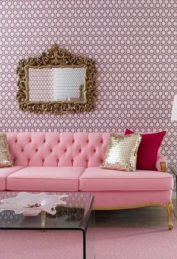 decoração de sala cor de rosa Foto Pinterest