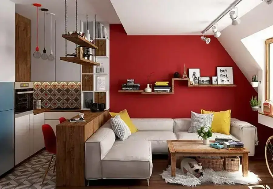 ideia de decoração de apartamento pequeno e simples Foto Pinterest
