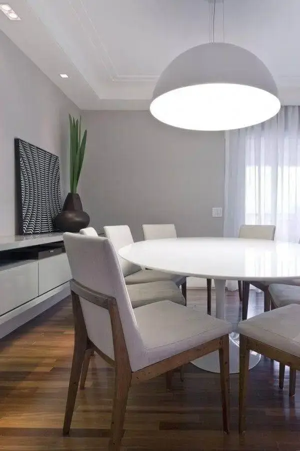 mesa de jantar redonda para decoração de sala de jantar branca Foto Pinterest