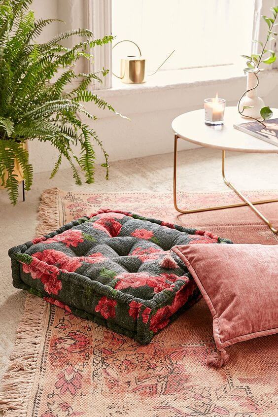 Almofada futon floral