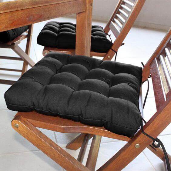 almofada duton para assento de cadeira de madeira 