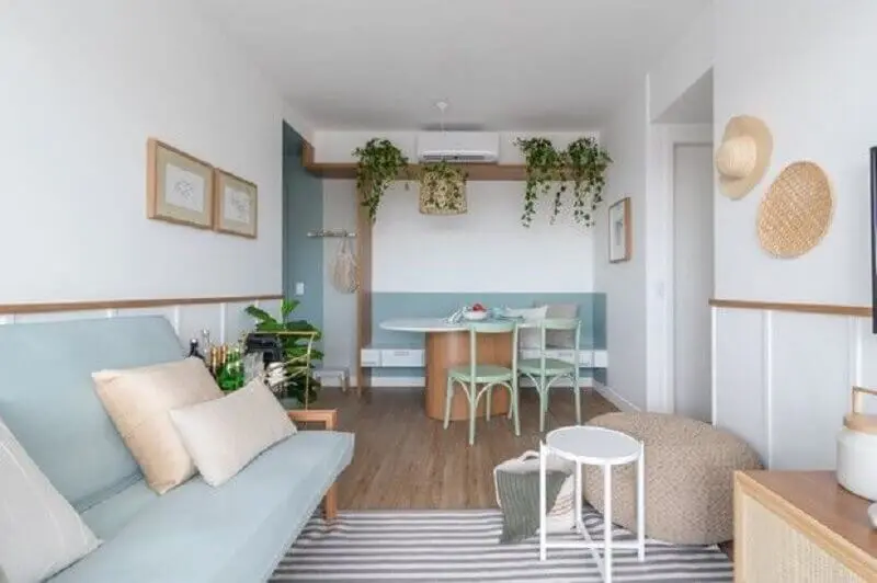 azul candy colors para decoração de casa com ambientes integrados Foto Pinterest