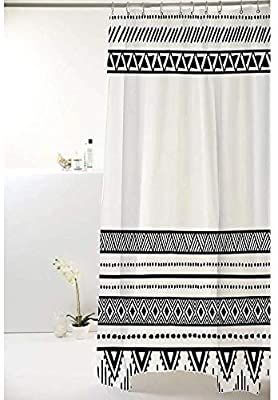 Cortina para banheiro preta e branca