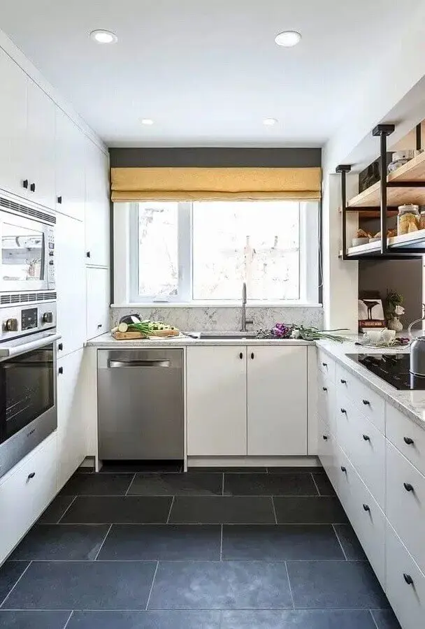 decoração de cozinha de apartamento com armários retrô Foto Futurist Architecture